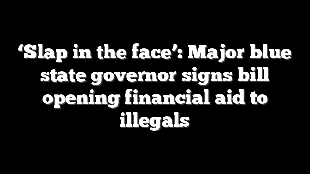 ‘Slap in the face’: Major blue state governor signs bill opening financial aid to illegals