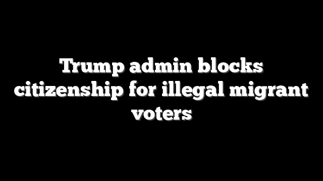 Trump admin blocks citizenship for illegal migrant voters