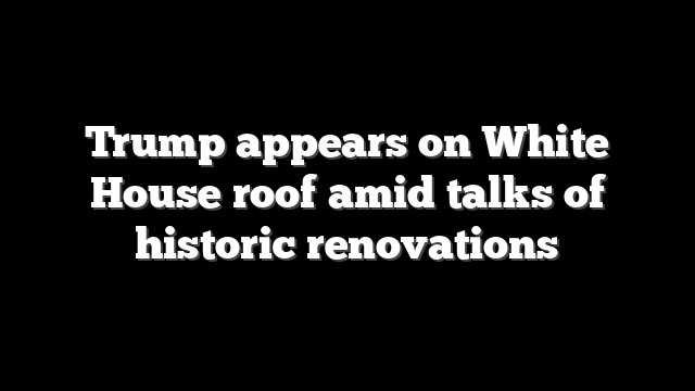Trump appears on White House roof amid talks of historic renovations