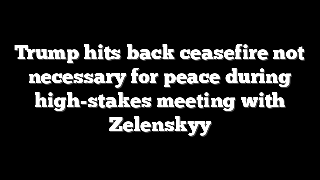 Trump hits back ceasefire not necessary for peace during high-stakes meeting with Zelenskyy