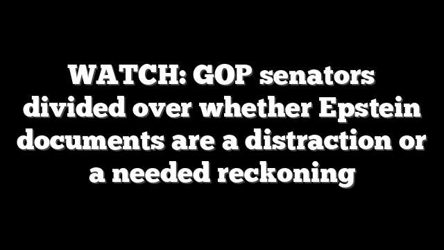 WATCH: GOP senators divided over whether Epstein documents are a distraction or a needed reckoning