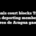 Appeals court blocks Trump from deporting members of Tren de Aragua gang