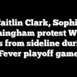 Caitlin Clark, Sophie Cunningham protest WNBA refs from sideline during Fever playoff game