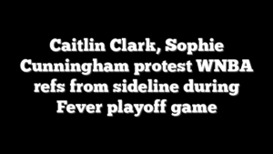 Caitlin Clark, Sophie Cunningham protest WNBA refs from sideline during Fever playoff game