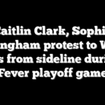 Caitlin Clark, Sophie Cunningham protest to WNAB refs from sideline during Fever playoff game