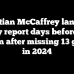 Christian McCaffrey lands on injury report days before NFL season after missing 13 games in 2024