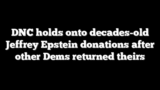 DNC holds onto decades-old Jeffrey Epstein donations after other Dems returned theirs