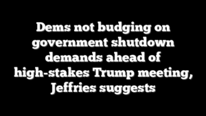 Dems not budging on government shutdown demands ahead of high-stakes Trump meeting, Jeffries suggests