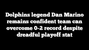 Dolphins legend Dan Marino remains confident team can overcome 0-2 record despite dreadful playoff stat