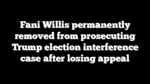 Fani Willis permanently removed from prosecuting Trump election interference case after losing appeal