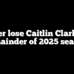 Fever lose Caitlin Clark for remainder of 2025 season