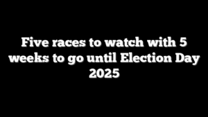 Five races to watch with 5 weeks to go until Election Day 2025
