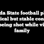 Florida State football player in critical but stable condition after being shot while visiting family