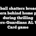 Foul ball shatters broadcast camera behind home plate during thrilling Tigers-Guardians AL Wild Card game