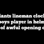 Giants lineman clocks Cowboys player in helmet as part of awful opening drive