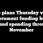 House plans Thursday vote on government funding bill to extend spending through November