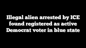 Illegal alien arrested by ICE found registered as active Democrat voter in blue state