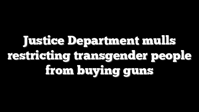 Justice Department mulls restricting transgender people from buying guns