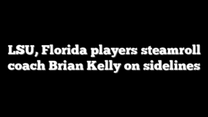 LSU, Florida players steamroll coach Brian Kelly on sidelines