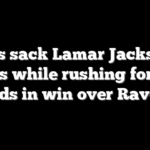 Lions sack Lamar Jackson 7 times while rushing for 225 yards in win over Ravens