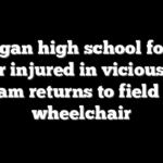 Michigan high school football player injured in vicious body slam returns to field in wheelchair