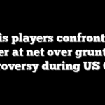 Tennis players confront each other at net over grunting controversy during US Open