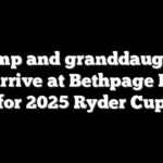 Trump and granddaughter Kai arrive at Bethpage Black for 2025 Ryder Cup