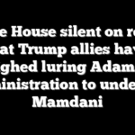 White House silent on report that Trump allies have weighed luring Adams to administration to undercut Mamdani