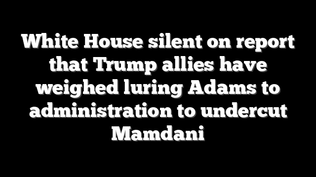 White House silent on report that Trump allies have weighed luring Adams to administration to undercut Mamdani