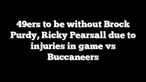49ers to be without Brock Purdy, Ricky Pearsall due to injuries in game vs Buccaneers