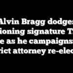 Alvin Bragg dodges mentioning signature Trump case as he campaigns for district attorney re-election