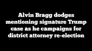 Alvin Bragg dodges mentioning signature Trump case as he campaigns for district attorney re-election