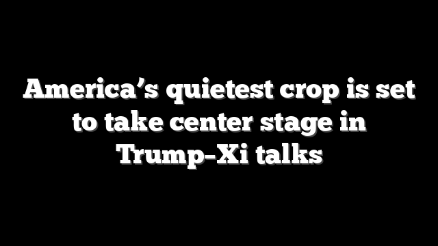 America’s quietest crop is set to take center stage in Trump–Xi talks