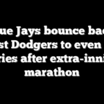 Blue Jays bounce back against Dodgers to even World Series after extra-inning marathon