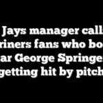 Blue Jays manager calls out Mariners fans who booed All-Star George Springer after getting hit by pitch