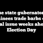 Blue state gubernatorial nominees trade barbs over crucial issue weeks ahead of Election Day