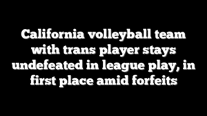 California volleyball team with trans player stays undefeated in league play, in first place amid forfeits