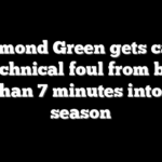 Draymond Green gets called for technical foul from bench less than 7 minutes into NBA season