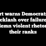 Expert warns Democrats risk backlash over failure to condemn violent rhetoric in their ranks