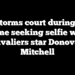 Fan storms court during NBA game seeking selfie with Cavaliers star Donovan Mitchell