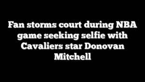 Fan storms court during NBA game seeking selfie with Cavaliers star Donovan Mitchell