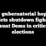GOP gubernatorial hopeful predicts shutdown fight will haunt Dems in critical elections