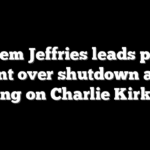 Hakeem Jeffries leads prayer event over shutdown after passing on Charlie Kirk vigil