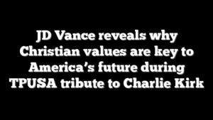 JD Vance reveals why Christian values are key to America’s future during TPUSA tribute to Charlie Kirk