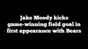 Jake Moody kicks game-winning field goal in first appearance with Bears