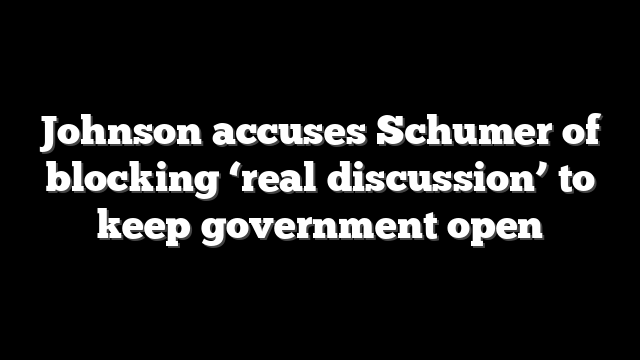 Johnson accuses Schumer of blocking ‘real discussion’ to keep government open