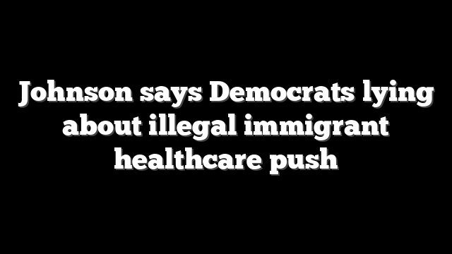 Johnson says Democrats lying about illegal immigrant healthcare push