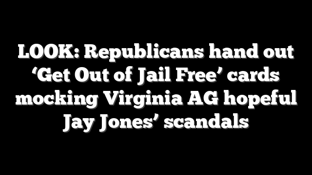 LOOK: Republicans hand out ‘Get Out of Jail Free’ cards mocking Virginia AG hopeful Jay Jones’ scandals