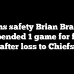 Lions safety Brian Branch suspended 1 game for fight after loss to Chiefs