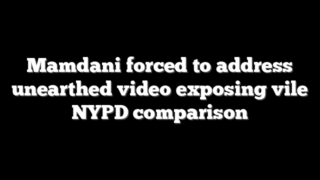Mamdani forced to address unearthed video exposing vile NYPD comparison